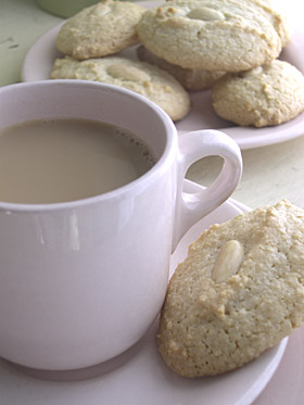 almond macaroons and tea