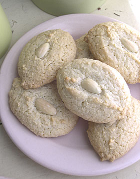 a plate of lovely almond macaroons