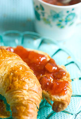 jam with croissant for breakfast